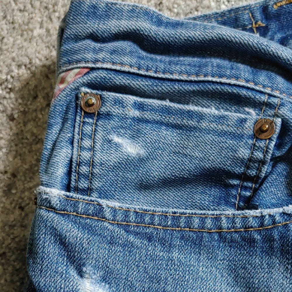 Y2K Ralph Lauren Men's Relaxed Fit Baggy Jeans Denim Distressed American Sz 38 - Picture 4 of 8